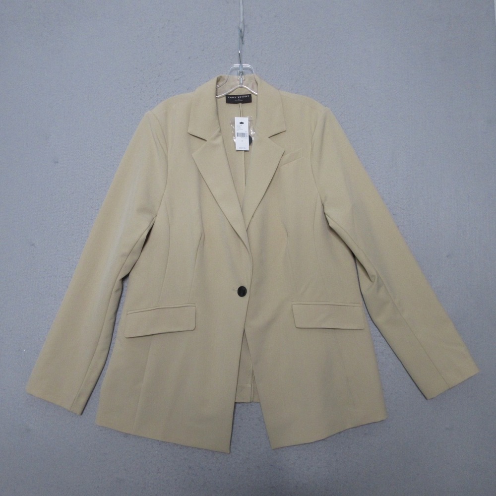 Lane Bryant Blazer Plus 14 Beige Contemporary Academia Preppy Corp Core NWT $119